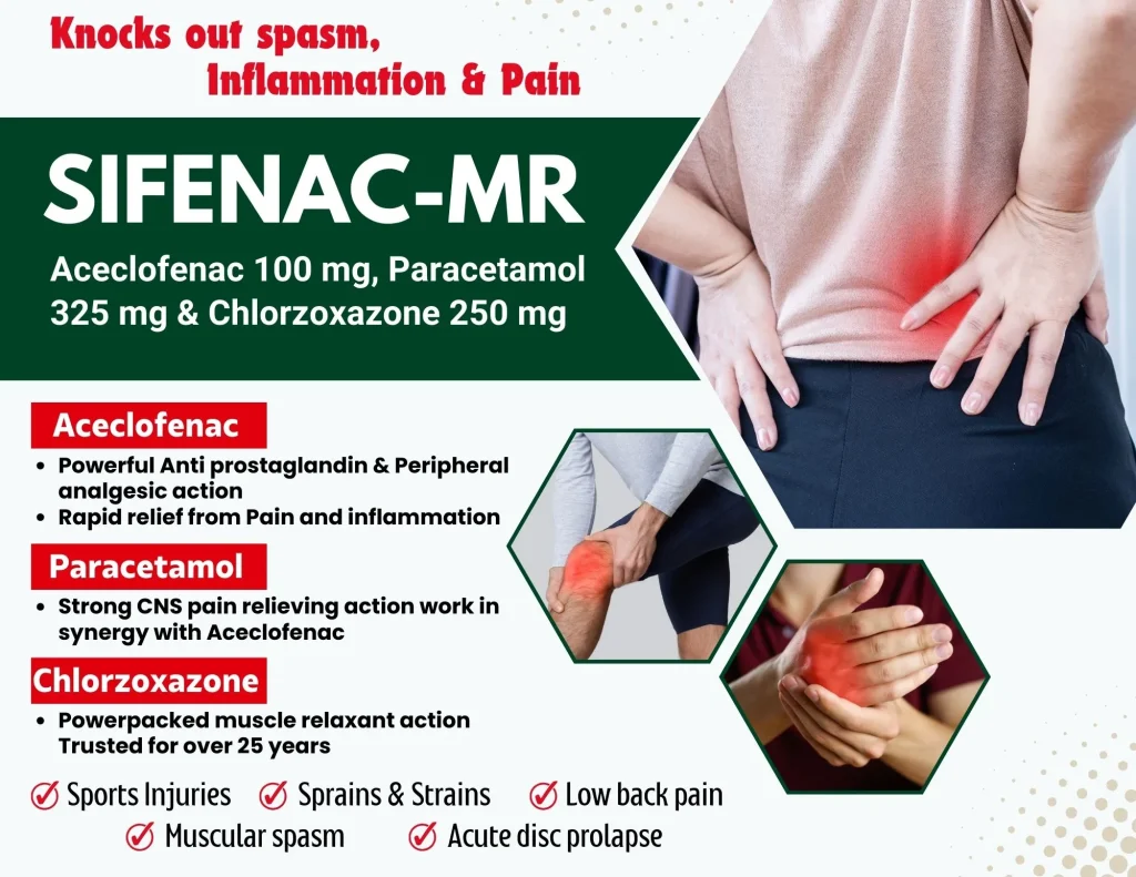 Aceclofenac + Paracetamol + Chlorzoxazone